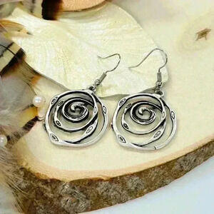 Spiral edgy earrings dangle bohemian jewelry